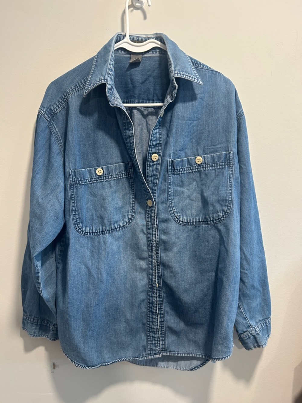 Vintage The Limited soft cotton oversized denim button up shirt size small